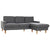 Chaise Longue Sofa DKD Home Decor Linen Traditional Dark Grey (193 x 131 x 77 cm)