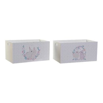 Storage Box DKD Home Decor MDF Wood (36 x 21 x 18 cm) (2 pcs)