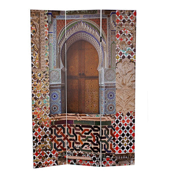 Folding screen DKD Home Decor Pinewood Canvas (121.5 x 2.5 x 180 cm)