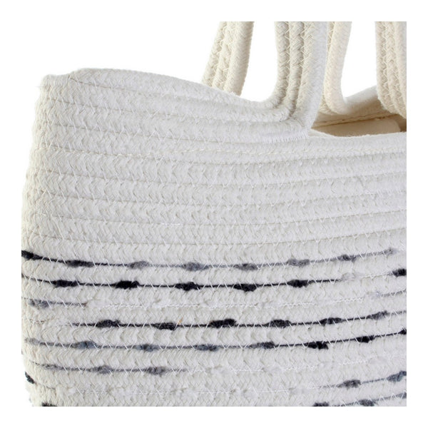 Multi-use Bag DKD Home Decor White Grey Cotton Fibre (29 x 19 x 27 cm)