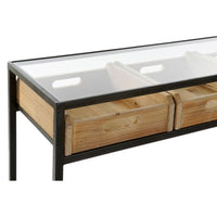 Console DKD Home Decor Brown Black Wood Metal Crystal (100 x 38 x 80 cm)