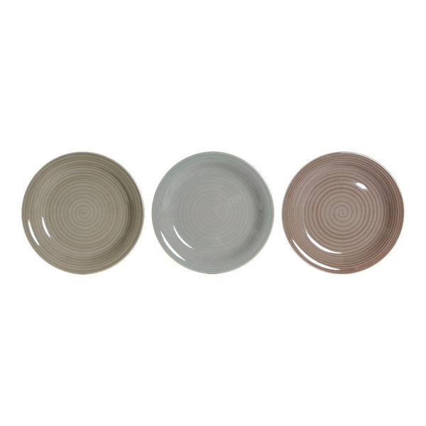 Underplate DKD Home Decor China crockery (3 pcs) (18.5 x 18.5 x 2.5 cm)