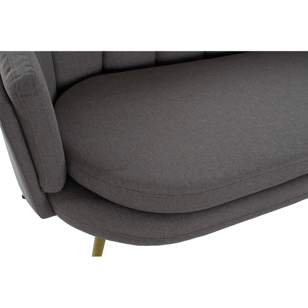 Sofa DKD Home Decor Grey Polyester Metal (141 x 74 x 78 cm)