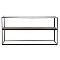 Console DKD Home Decor Crystal Black Metal MDF Wood (120 x 40 x 60 cm)