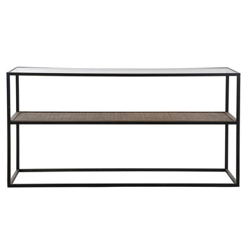 Console DKD Home Decor Crystal Black Metal MDF Wood (120 x 40 x 60 cm)