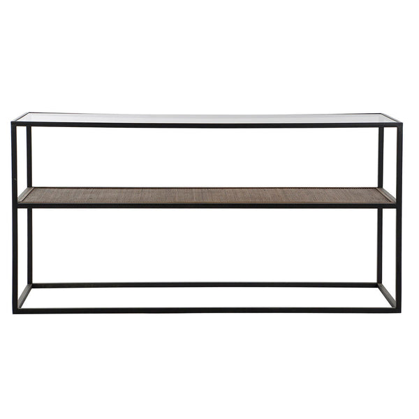 Console DKD Home Decor Crystal Black Metal MDF Wood (120 x 40 x 60 cm)