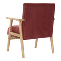 Armchair DKD Home Decor Red Polyester MDF Wood (61 x 63 x 77 cm)