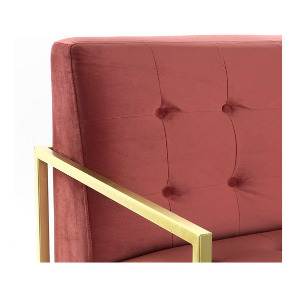 Sofa DKD Home Decor Red Polyester Metal Glam (128 x 70 x 76 cm)