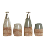 Bath Set DKD Home Decor Grey Stoneware Bali (2 pcs)