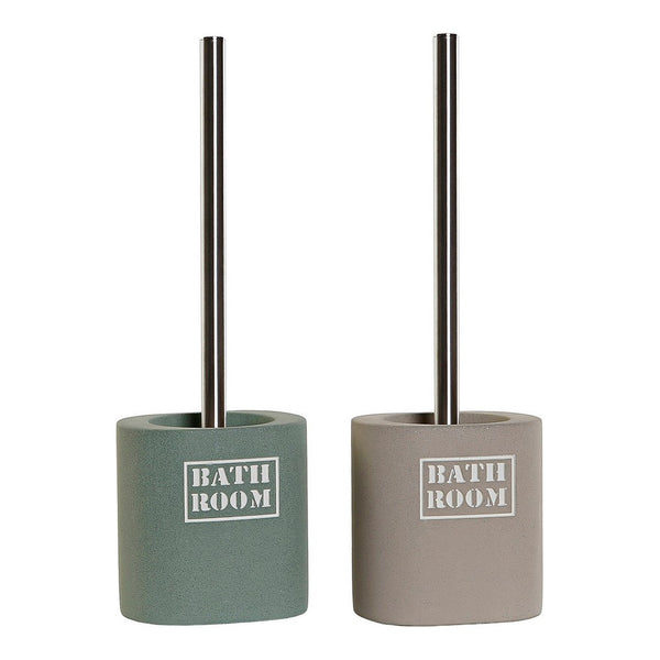 Toilet Brush DKD Home Decor Green Cream Stainless steel Cement (2 pcs) (12 x 9.5 x 36.5 cm)