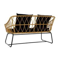 Garden sofa DKD Home Decor Metal Rattan (132 x 58 x 80 cm)