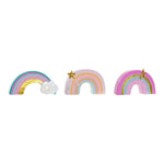 Money box DKD Home Decor Yellow Pink Resin Golden Rainbow (3 pcs)