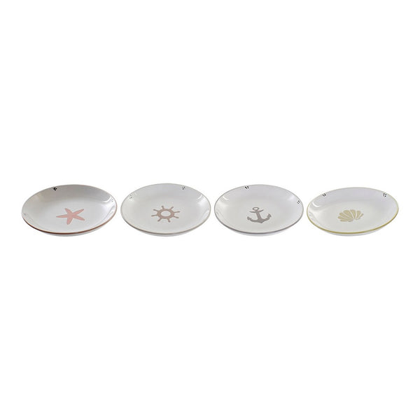 Underplate DKD Home Decor Stoneware (4 pcs) (20 x 20 x 3.5 cm)