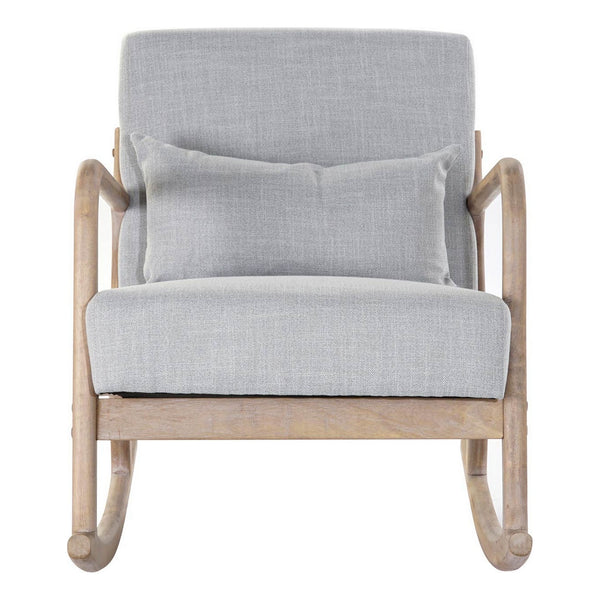 Armchair DKD Home Decor Grey Linen Rubber wood (66 x 88 x 78 cm)