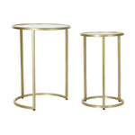 Side table DKD Home Decor Crystal Iron Golden (2 pcs) (30.5 x 30.5 x 50 cm) (40.5 x 40.5 x 55.5 cm)