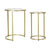 Side table DKD Home Decor Crystal Iron Golden (2 pcs) (30.5 x 30.5 x 50 cm) (40.5 x 40.5 x 55.5 cm)