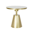 Side table DKD Home Decor White Marble Iron Golden (60 x 60 x 58 cm)