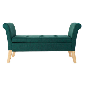 Bench DKD Home Decor Green Polyester Wood (130 x 44 x 69 cm)