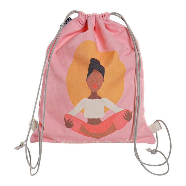 Backpack with Strings DKD Home Decor Yoga Cotton Canvas (3 pcs) (28 x 1 x 36 cm)