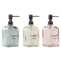 Soap Dispenser DKD Home Decor Yellow Grey Pink Crystal ABS Modern (3 pcs) (7.5 x 7.5 x 19 cm)