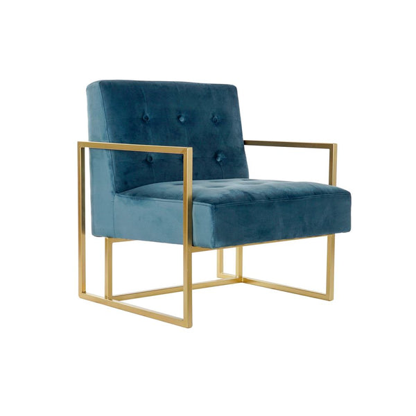 Armchair DKD Home Decor Blue Polyester Metal Golden (67 x 70 x 76 cm)