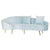 Sofa DKD Home Decor Polyester Metal Golden Sky blue (210 x 120 x 84 cm)