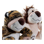 Fluffy toy DKD Home Decor Brown Black Beige Polyester animals (3 pcs) (18 x 16 x 23 cm)