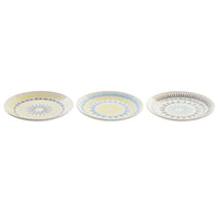 Flat plate DKD Home Decor Multicolour China crockery (3 pcs) (18.5 x 18.5 x 2.5 cm)