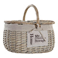 Basket DKD Home Decor Picnic wicker Cloth (35 x 25 x 20 cm)