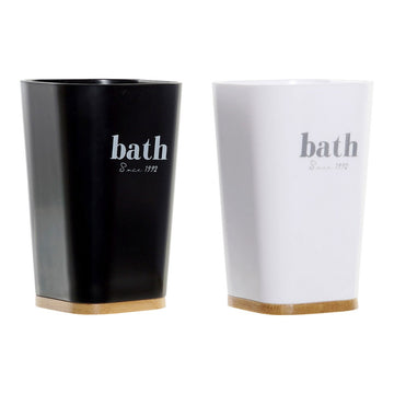 Toothbrush Holder DKD Home Decor Bath Bamboo polystyrene (2 pcs)