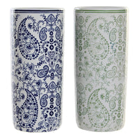 Umbrella stand DKD Home Decor Blue Green Porcelain (2 pcs) (19.5 x 19.5 x 44 cm)