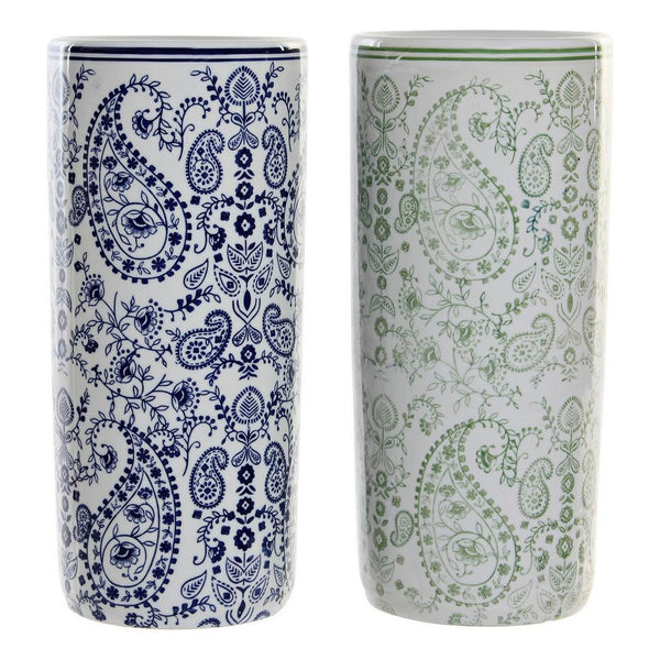 Umbrella stand DKD Home Decor Blue Green Porcelain (2 pcs) (19.5 x 19.5 x 44 cm)