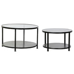 Side table DKD Home Decor Black Metal Crystal (2 pcs) (75 x 75 x 45 cm) (60 x 60 x 38 cm)