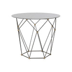 Side table DKD Home Decor Black Metal Crystal Golden (70 x 70 x 60 cm)