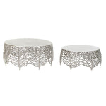 Side table DKD Home Decor Aluminium (2 pcs) (52 x 52 x 25 cm) (63.5 x 63.5 x 30.5 cm)