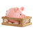 Money box DKD Home Decor Brown Pink Stoneware MDF Wood Pig