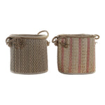 Basket DKD Home Decor Jute Fibre Bali (2 pcs)