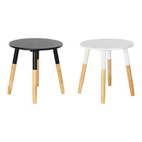 Side table DKD Home Decor White Black Wood (48 x 48 x 48 cm) (2 pcs)