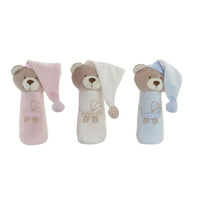 Teddy Bear DKD Home Decor Beige Polyester Celeste Light Pink (3 pcs) (8 x 9 x 13 cm)