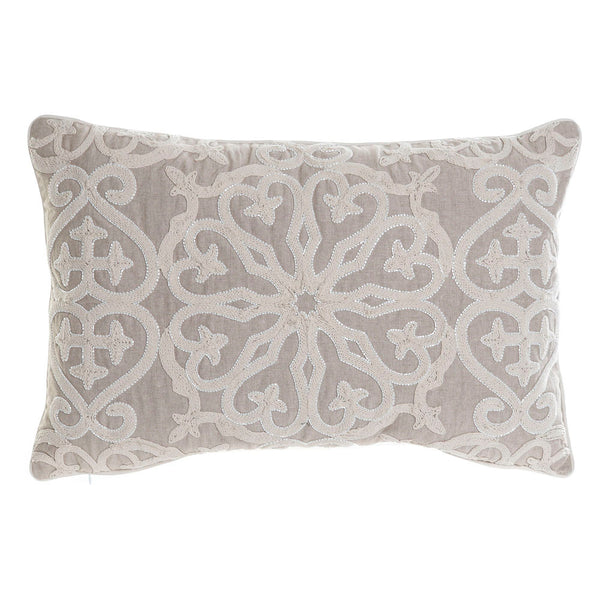 Cushion DKD Home Decor White Beige Cotton (60 x 15 x 40 cm)