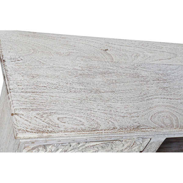 TV furniture DKD Home Decor White Metal Mango wood (160 x 40 x 65 cm)