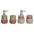 Bath Set DKD Home Decor Brown Grey ABS Stoneware Colonial (2 pcs)