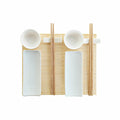 Sushi Set DKD Home Decor Bamboo Stoneware White Natural Oriental 28,5 x 19,5 x 3,3 cm (9 Pieces) (28,5 x 19,5 x 3,3 cm)