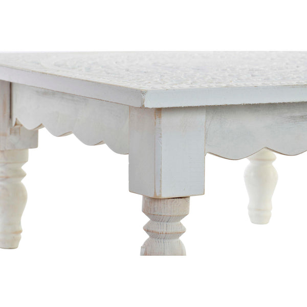 Side table DKD Home Decor Wood White Ethnic (40 x 40 x 19 cm)