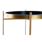 Side table DKD Home Decor Golden Metal Navy Blue (40 x 40 x 50 cm)