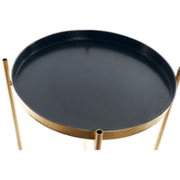 Side table DKD Home Decor Golden Metal Navy Blue (40 x 40 x 50 cm)