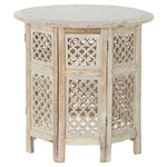 Side table DKD Home Decor Floral Brown White Mango wood (62.5 x 62.5 x 54 cm)