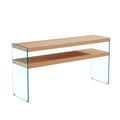 Console DKD Home Decor Crystal Transparent Light brown MDF Wood (160 x 45 x 80 cm)