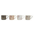 Ensemble de 4 mugs DKD Home Decor Gris Beige Rose Doré Métal Blanc 330 ml Moderne