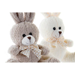 Fluffy toy DKD Home Decor Brown Beige Rabbit (2 pcs) (10 x 10 x 15 cm)